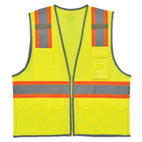 Ergodyne 24145 GloWear 8246Z Type R Class 2 Two-Tone Mesh Vest, Reflective Banding, L/XL, HV Lime - 2