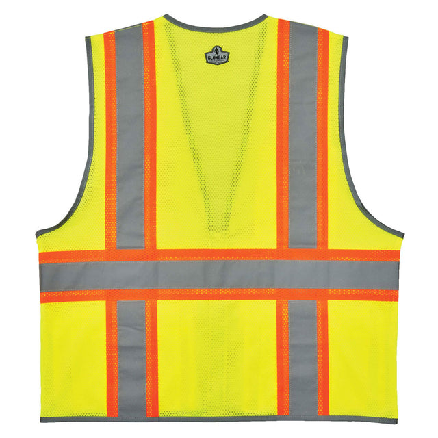 Ergodyne 24147 GloWear 8246Z Type R Class 2 Two-Tone Mesh Vest Reflective Banding, 2XL/3XL, HV Lime