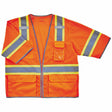 Ergodyne 24153 8346Z S/M Orange Class 3 Two-Tone Hi-Vis Surveyor Vest - Zipper