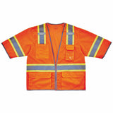 Ergodyne 24153 8346Z S/M Orange Class 3 Two-Tone Hi-Vis Surveyor Vest - Zipper - 2