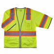 Ergodyne 24163 8346Z S/M Lime Class 3 Two-Tone Hi-Vis Surveyor Vest - Zipper