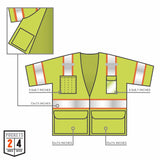 Ergodyne 24163 8346Z S/M Lime Class 3 Two-Tone Hi-Vis Surveyor Vest - Zipper - 5