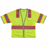 Ergodyne 24165 8346Z L/XL Lime Class 3 Two-Tone Hi-Vis Surveyor Vest - Zipper - 2