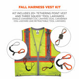 Ergodyne 24183 8231TVK S/M Lime Class 2 Hi-Vis Tool Tethering Safety Vest Kit - 5