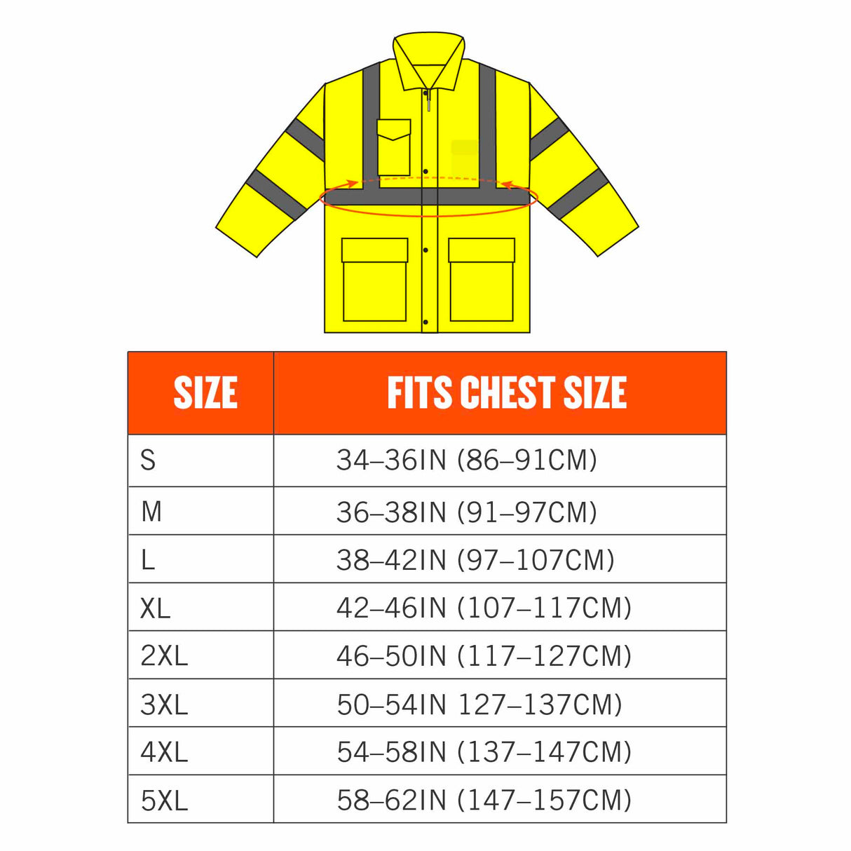 Ergodyne 24332 8366 S Lime Class 3 Lightweight Hi-Vis Rain Jacket - 7