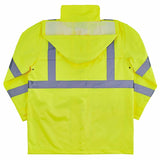 Ergodyne 24338 8366 4XL Lime Class 3 Lightweight Hi-Vis Rain Jacket - 2