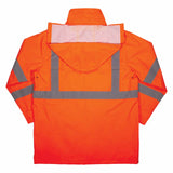 Ergodyne 24362 8366 S Orange Class 3 Lightweight Hi-Vis Rain Jacket - 2