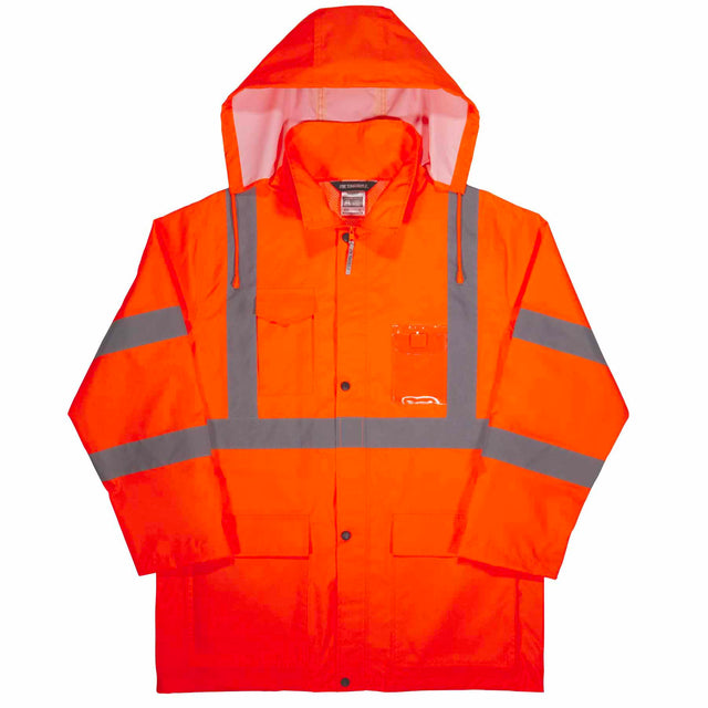 Ergodyne 24365 8366 XL Orange Class 3 Lightweight Hi-Vis Rain Jacket