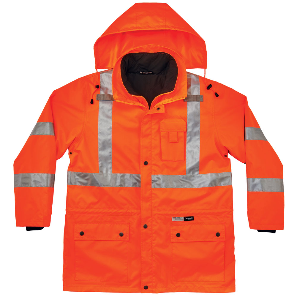 Ergodyne 24374 GloWear 8385 Type R Class 3 4-in-1 Jacket, Large, HV Orange - 4