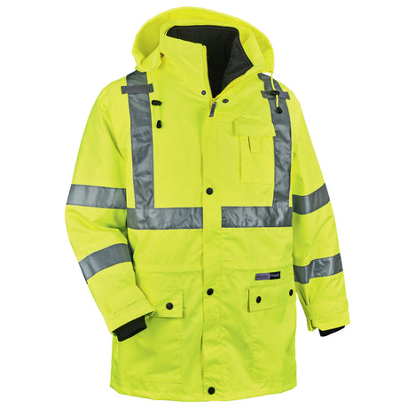 Ergodyne 24382 GloWear 8385 Type R Class 3 4-in-1 Jacket, Small, HV Lime