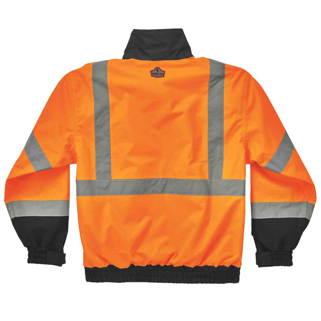 Ergodyne 24462 GloWear 8379 Type R Class 3 Fleece Lined Bomber Jacket, Small, HV Orange