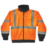 Ergodyne 24462 GloWear 8379 Type R Class 3 Fleece Lined Bomber Jacket, Small, HV Orange - 4