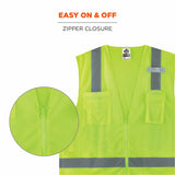 Ergodyne 24501 8249Z-S XS Lime Class 2 Economy Surveyors Vest - Single Size - 8