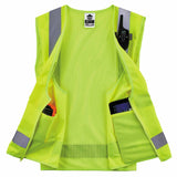 Ergodyne 24507 8249Z-S 3XL Lime Class 2 Economy Surveyors Vest - Single Size - 4