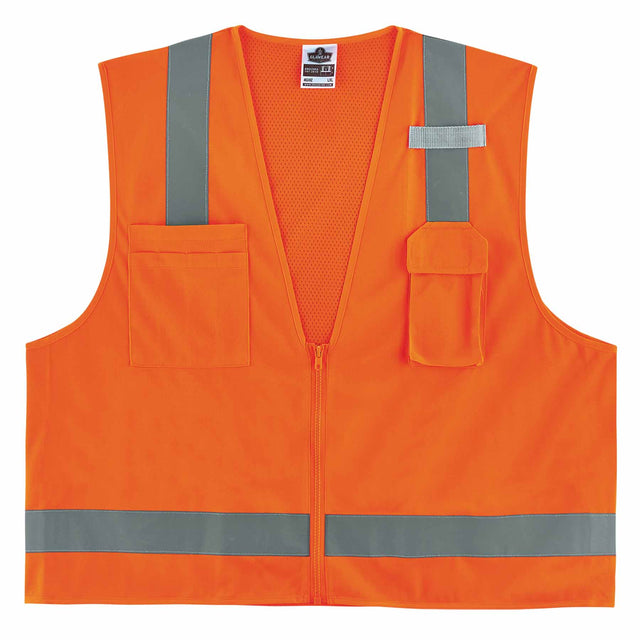 Ergodyne 24511 8249Z-S XS Orange Class 2 Economy Surveyors Vest - Single Size