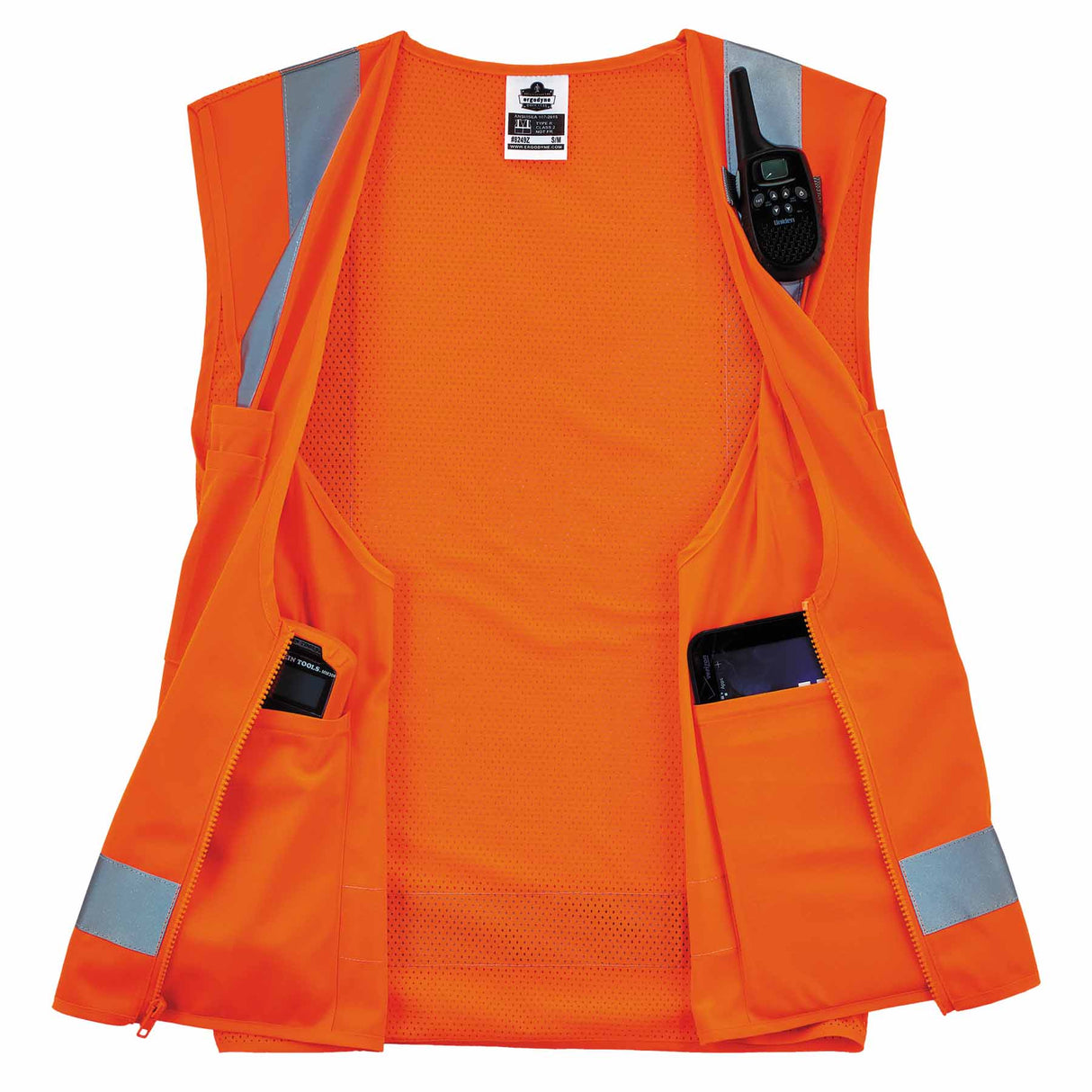 Ergodyne 24511 8249Z-S XS Orange Class 2 Economy Surveyors Vest - Single Size - 4