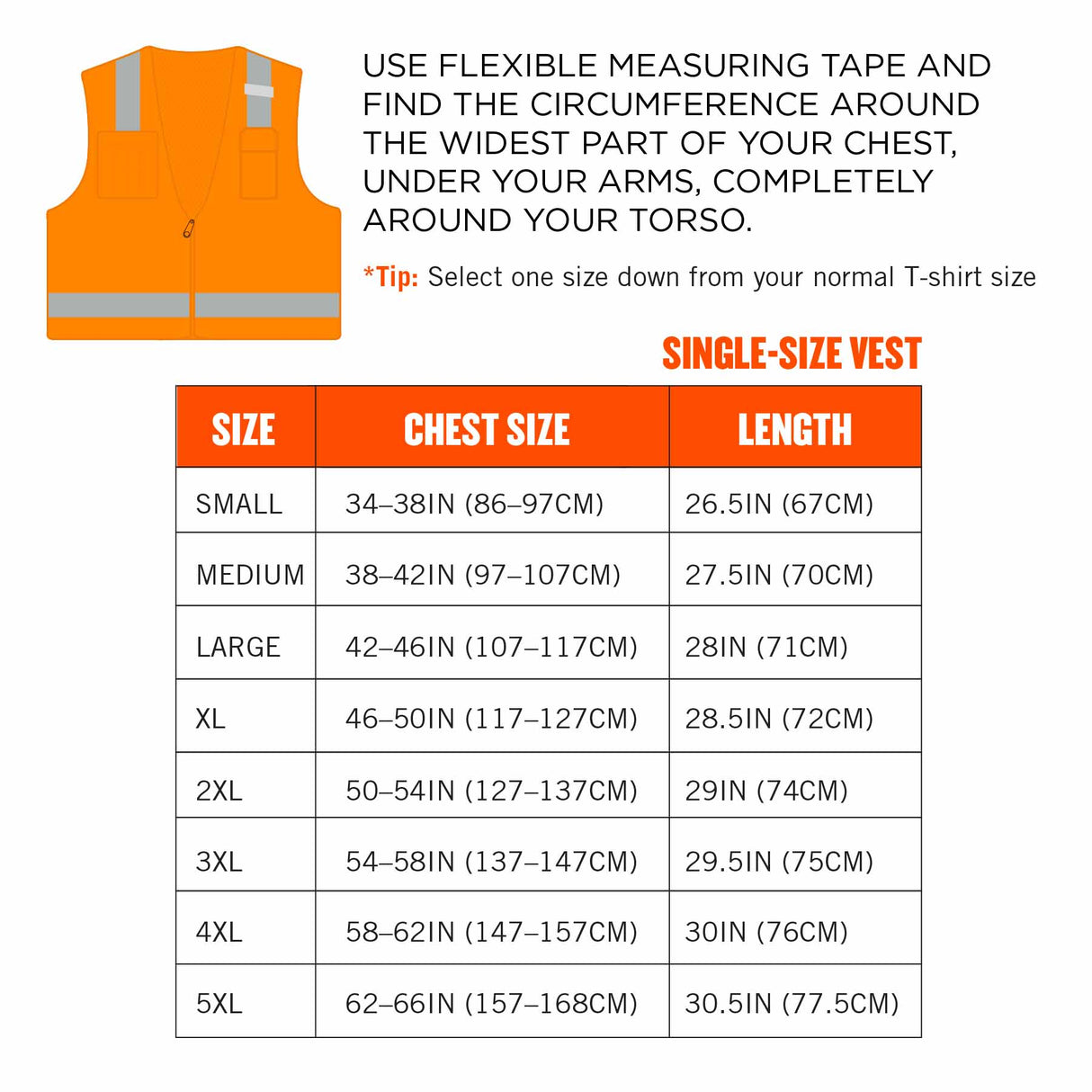 Ergodyne 24511 8249Z-S XS Orange Class 2 Economy Surveyors Vest - Single Size - 9