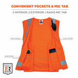 Ergodyne 24512 8249Z-S S Orange Class 2 Economy Surveyors Vest - Single Size - 6