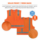 Ergodyne 24512 8249Z-S S Orange Class 2 Economy Surveyors Vest - Single Size - 7