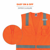 Ergodyne 24513 8249Z-S M Orange Class 2 Economy Surveyors Vest - Single Size - 8