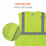 Ergodyne 24522 8210HL-S S Lime Class 2 Economy Mesh Vest - Single Size - 5