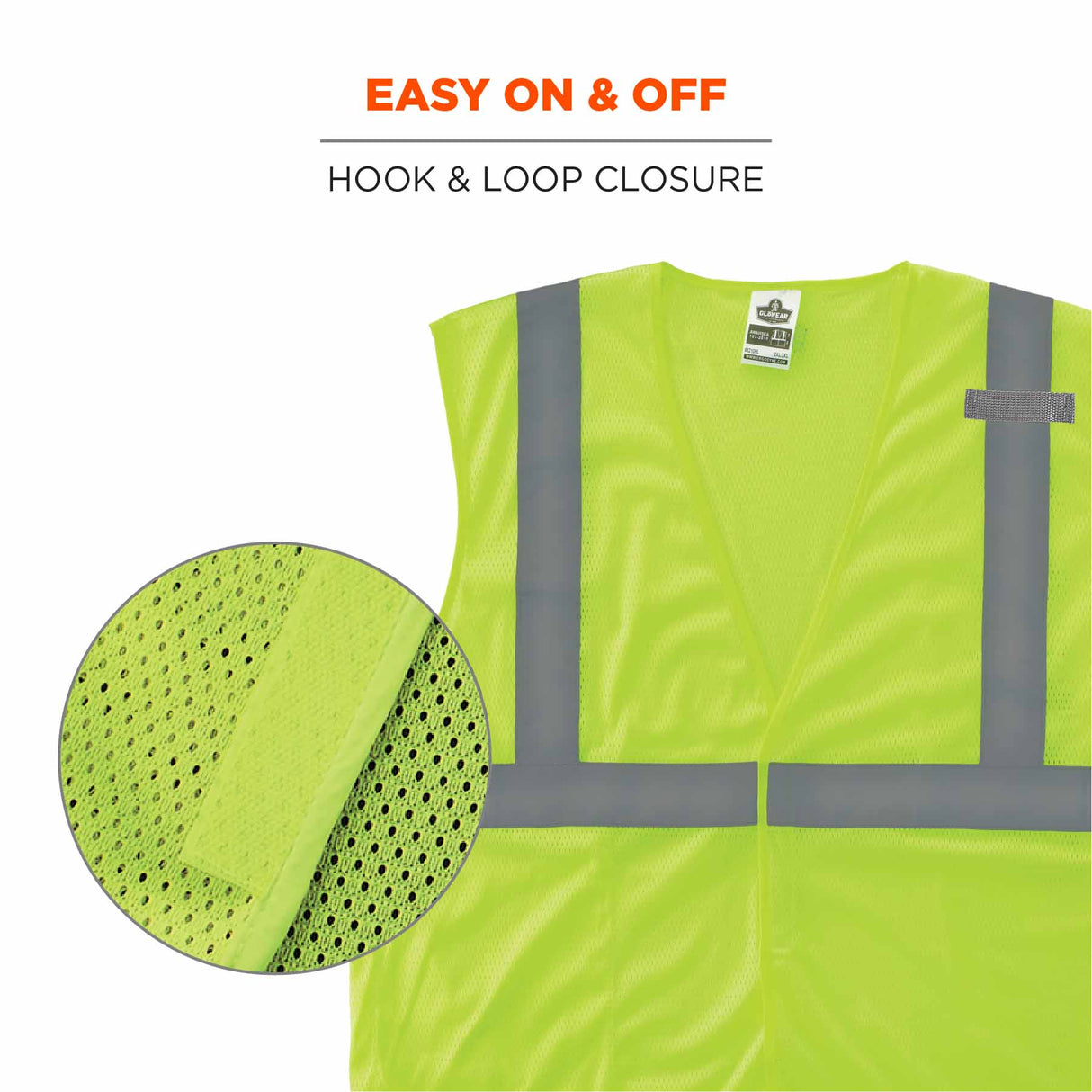 Ergodyne 24523 8210HL-S M Lime Class 2 Economy Mesh Vest - Single Size - 5