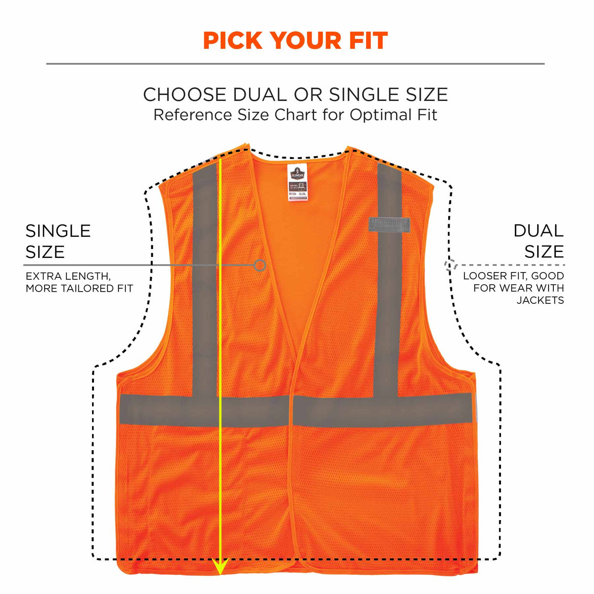 Ergodyne 24551 8215BA-S XS Orange Class 2 Economy Breakaway Mesh Vest - Single Size - 3