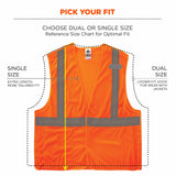 Ergodyne 24551 8215BA-S XS Orange Class 2 Economy Breakaway Mesh Vest - Single Size - 3