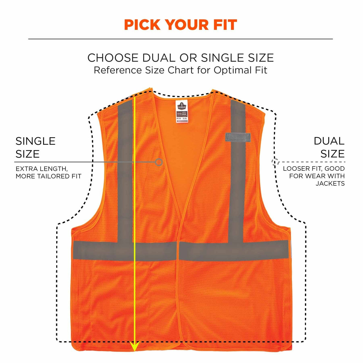 Ergodyne 24555 8215BA-S XL Orange Class 2 Economy Breakaway Mesh Vest - Single Size - 3