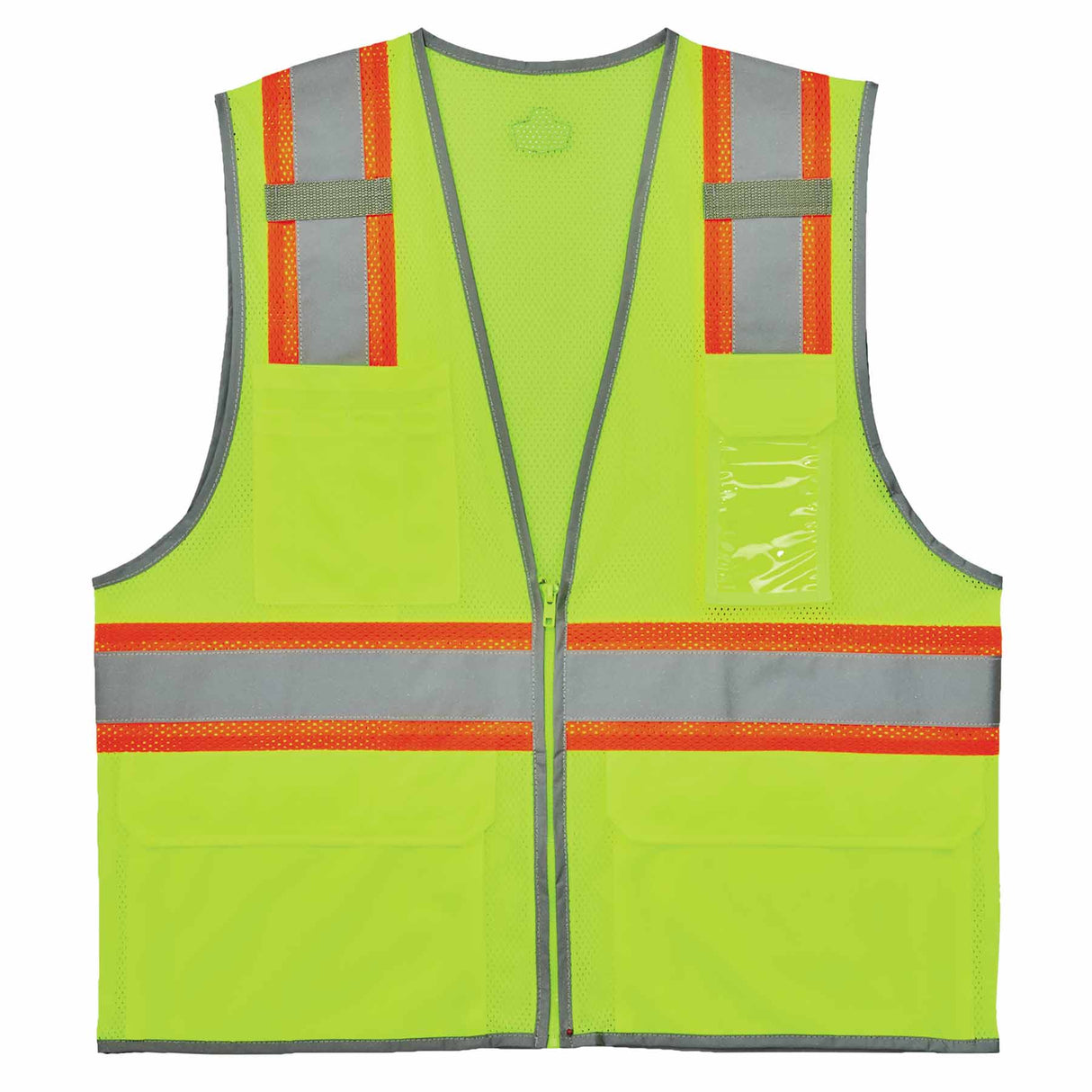 Ergodyne 24562 8246Z-S S Lime Class 2 Two-Tone Mesh Vest - Single Size