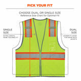 Ergodyne 24562 8246Z-S S Lime Class 2 Two-Tone Mesh Vest - Single Size - 3