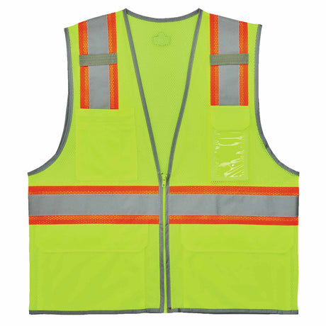 Ergodyne 24566 8246Z-S 2XL Lime Class 2 Two-Tone Mesh Vest - Single Size