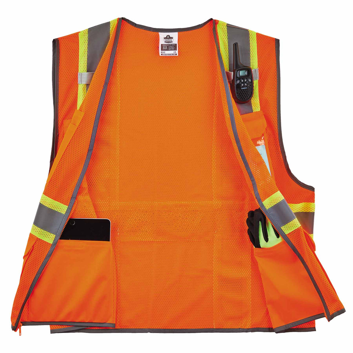 Ergodyne 24572 8246Z-S S Orange Class 2 Two-Tone Mesh Vest - Single Size - 2