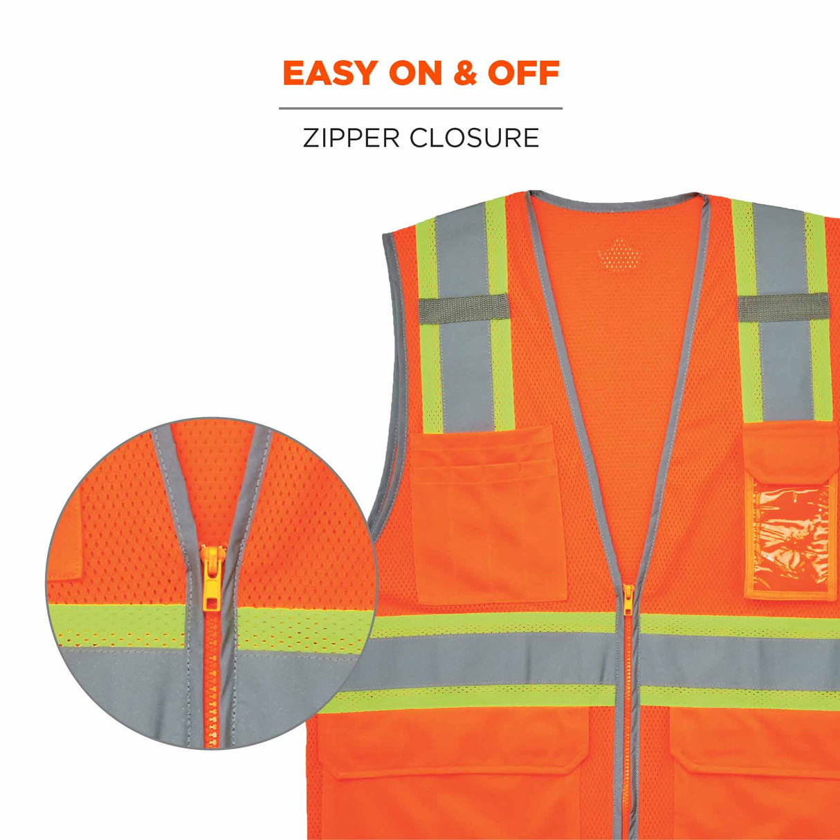 Ergodyne 24572 8246Z-S S Orange Class 2 Two-Tone Mesh Vest - Single Size - 6