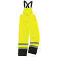 Ergodyne 25013 GloWear 8918BK Supplemental Class E Black Bottom Rain Bibs, Medium, HV Lime