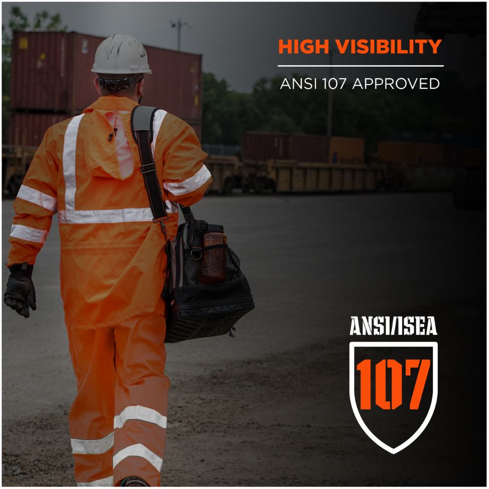 Ergodyne 25334 #8376K L Orange Lightweight HV Rain Suit - 3