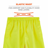 Ergodyne 25344 8916 L Lime Class E Lightweight Hi-Vis Rain Pants - 5