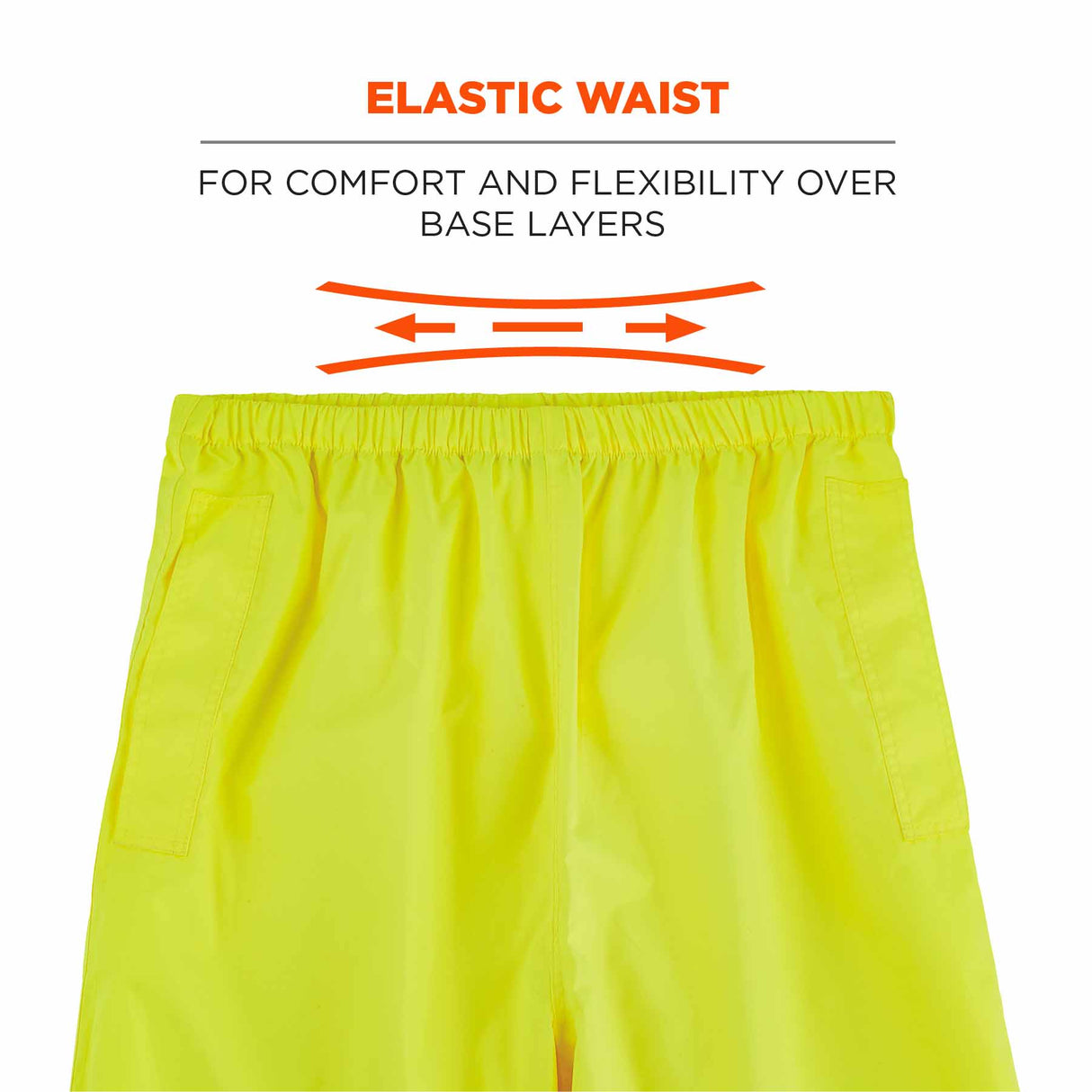 Ergodyne 25346 8916 2XL Lime Class E Lightweight Hi-Vis Rain Pants - 5