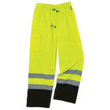 Ergodyne 25426 GloWear 8915BK Supplemental Class E Black Bottom Rain Pants, 2XL, HV Lime - 3