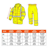 Ergodyne 25434 #8376K L Lime Lightweight HV Rain Suit - 6