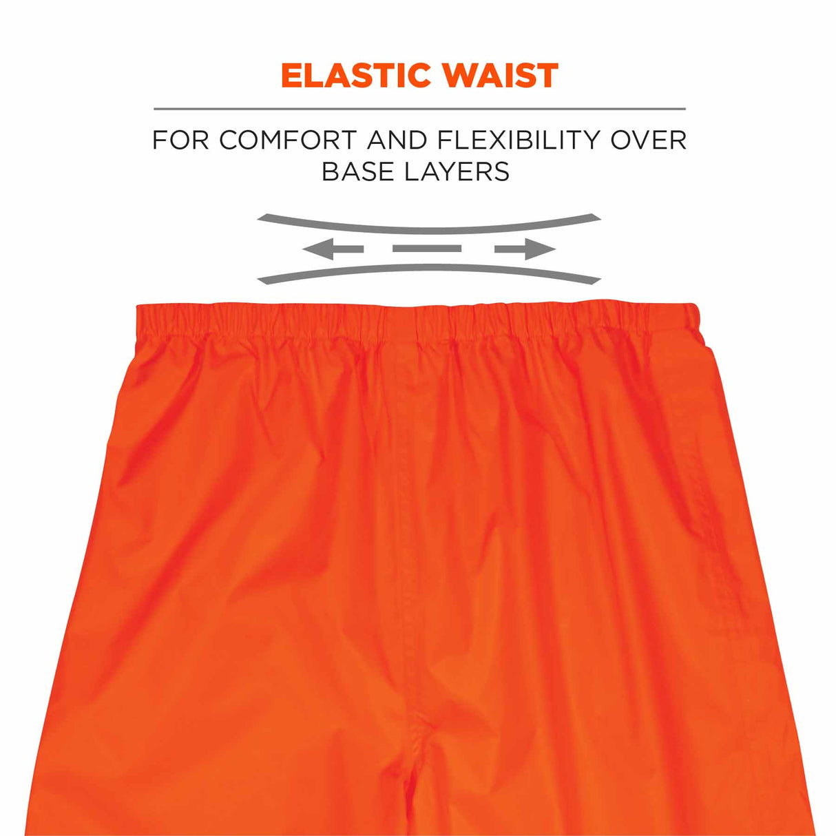 Ergodyne 25442 8916 S Orange Class E Lightweight Hi-Vis Rain Pants - 5