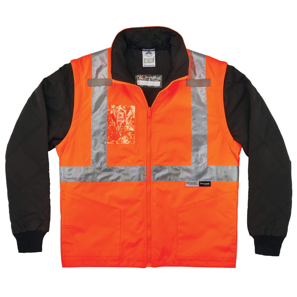 Ergodyne 25514 GloWear 8287 Type R Class 2 Convertible Thermal Jacket, Large, HV Orange - 3