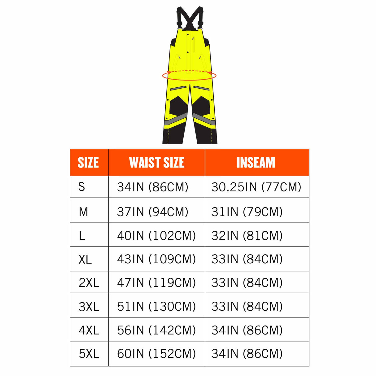 Ergodyne 25528 8928 4XL Lime Class E Hi-Vis Insulated Bibs - 7