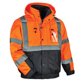 Ergodyne 25582 GloWear 8381 Type R Class 3 Performance 3-in-1 Bomber Jacket, Small, HV Orange - 5