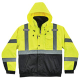 Ergodyne 25594 GloWear 8381 Type R Class 3 Performance 3-in-1 Bomber Jacket, Large, HV Lime - 2