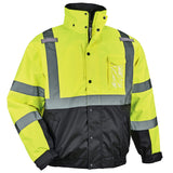 Ergodyne 25594 GloWear 8381 Type R Class 3 Performance 3-in-1 Bomber Jacket, Large, HV Lime - 7