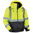 Ergodyne 25622 GloWear 8377 Type R Class 3 Quilted Bomber Jacket, Small, HV Lime