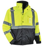 Ergodyne 25622 GloWear 8377 Type R Class 3 Quilted Bomber Jacket, Small, HV Lime - 2