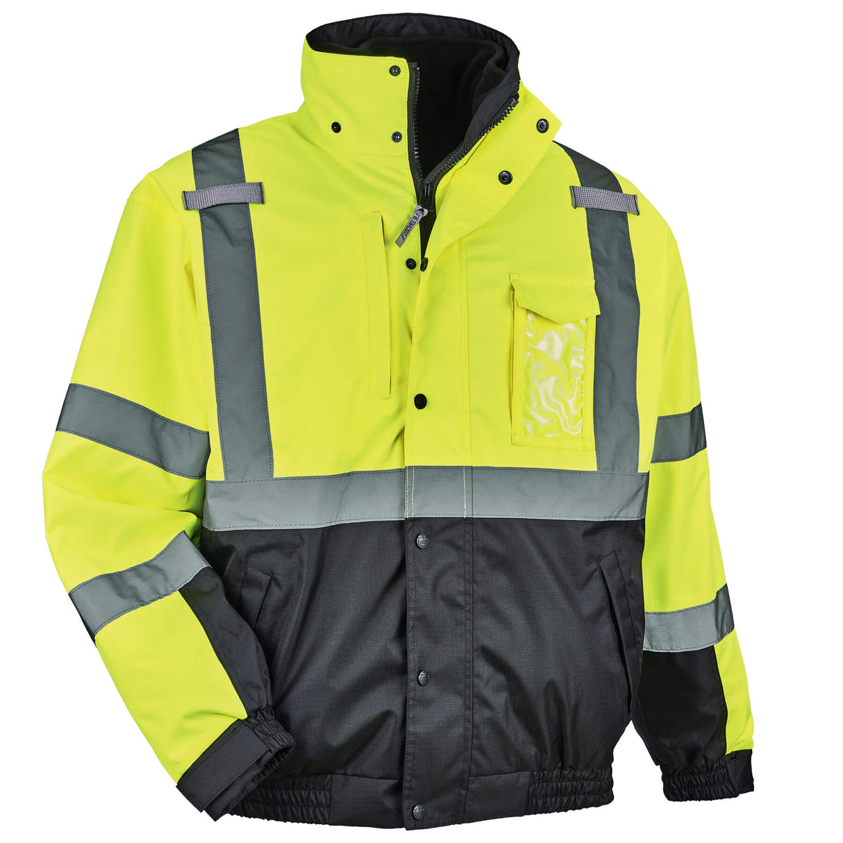 Ergodyne 25624 GloWear 8377 Type R Class 3 Quilted Bomber Jacket, Large, HV Lime - 2