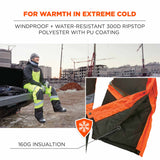 Ergodyne 25633 8928 M Orange Class E Hi-Vis Insulated Bibs - 5